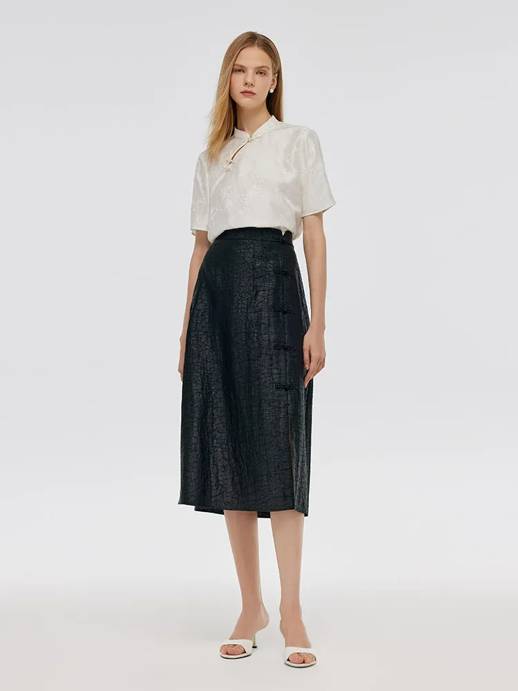 18 Momme Xiang Yun Silk Women Midi Skirt
