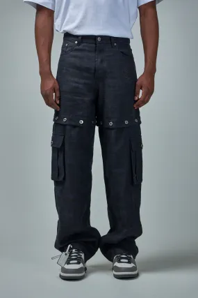 90slogo Linen Baggy Tapered Pants