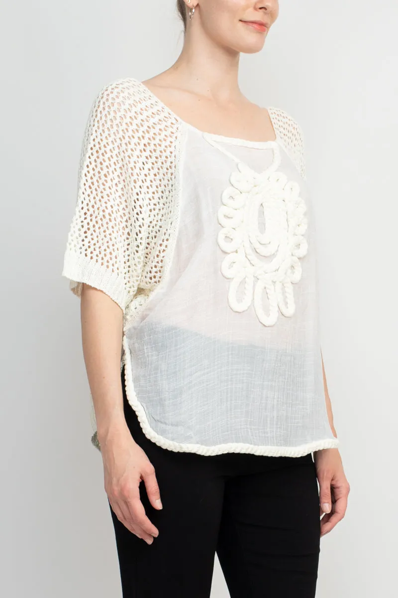 Alberto Makali Scoop Neck Short Sleeve Knit Top