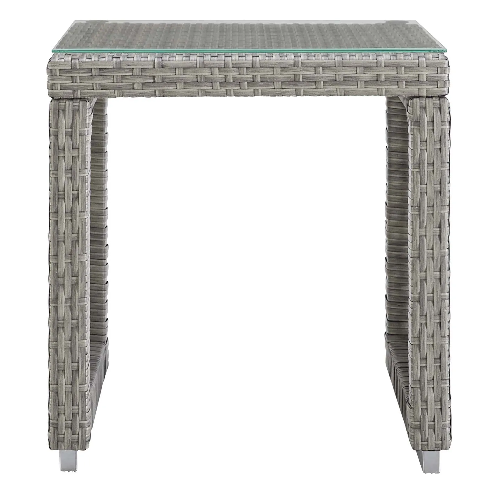 Aura 3 Piece Outdoor Patio Wicker Rattan Set Gray Gray EEI-3597-GRY-GRY-SET
