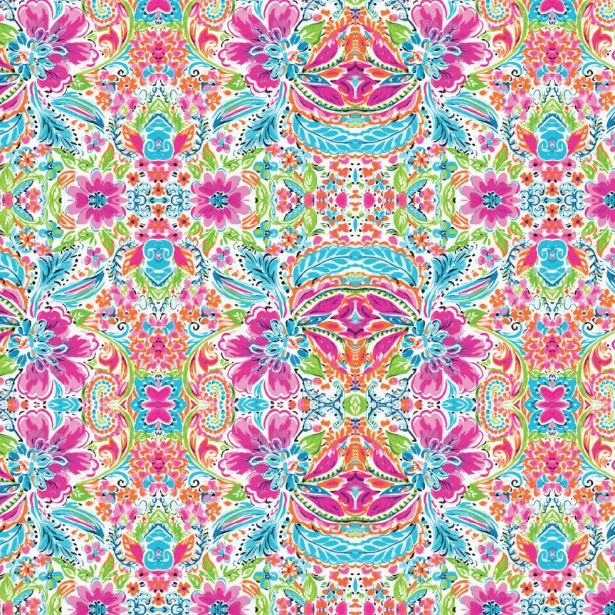 Bright Preppy Paisley Pattern Acrylic Sheets