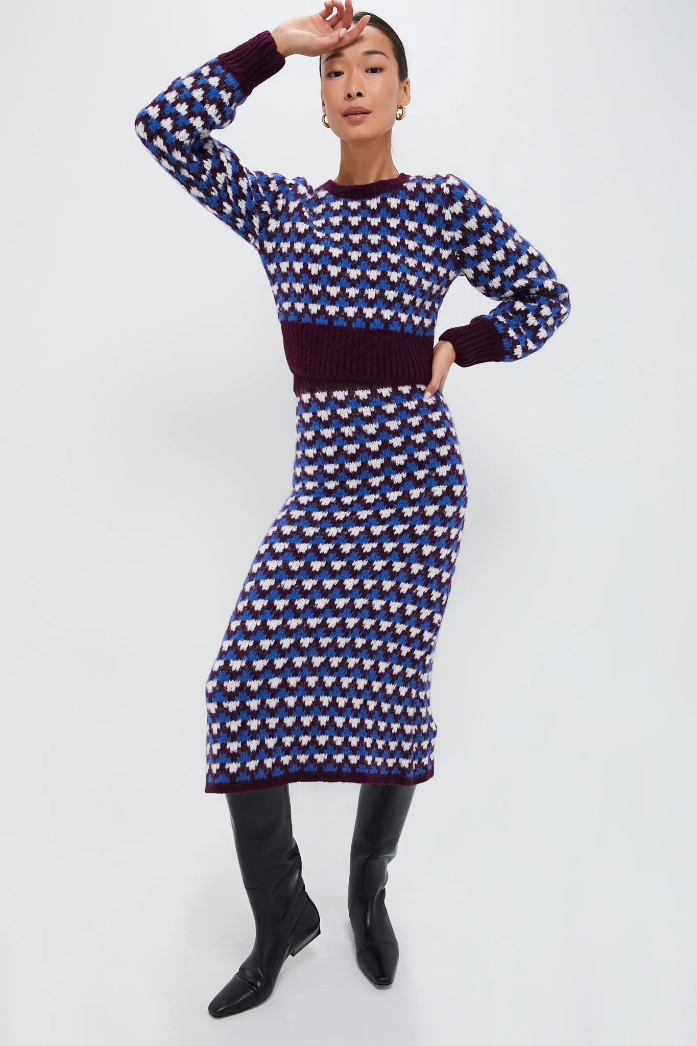 Burgundy and Blue Nuna Skirt