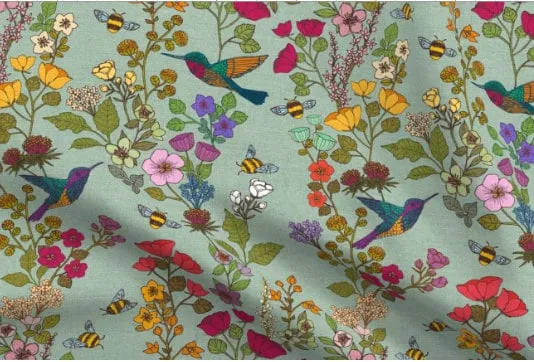 Butterfly Baby Blanket,Hummingbird Floral Swaddle   Hat or Band,Chinoiserie flower garden,Botanicals,Pollinators,Nature Baby Blanket,