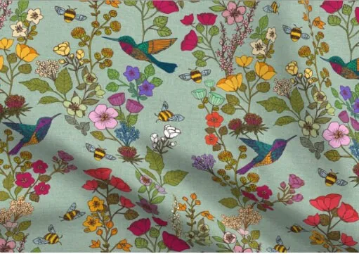 Butterfly Baby Blanket,Hummingbird Floral Swaddle   Hat or Band,Chinoiserie flower garden,Botanicals,Pollinators,Nature Baby Blanket,
