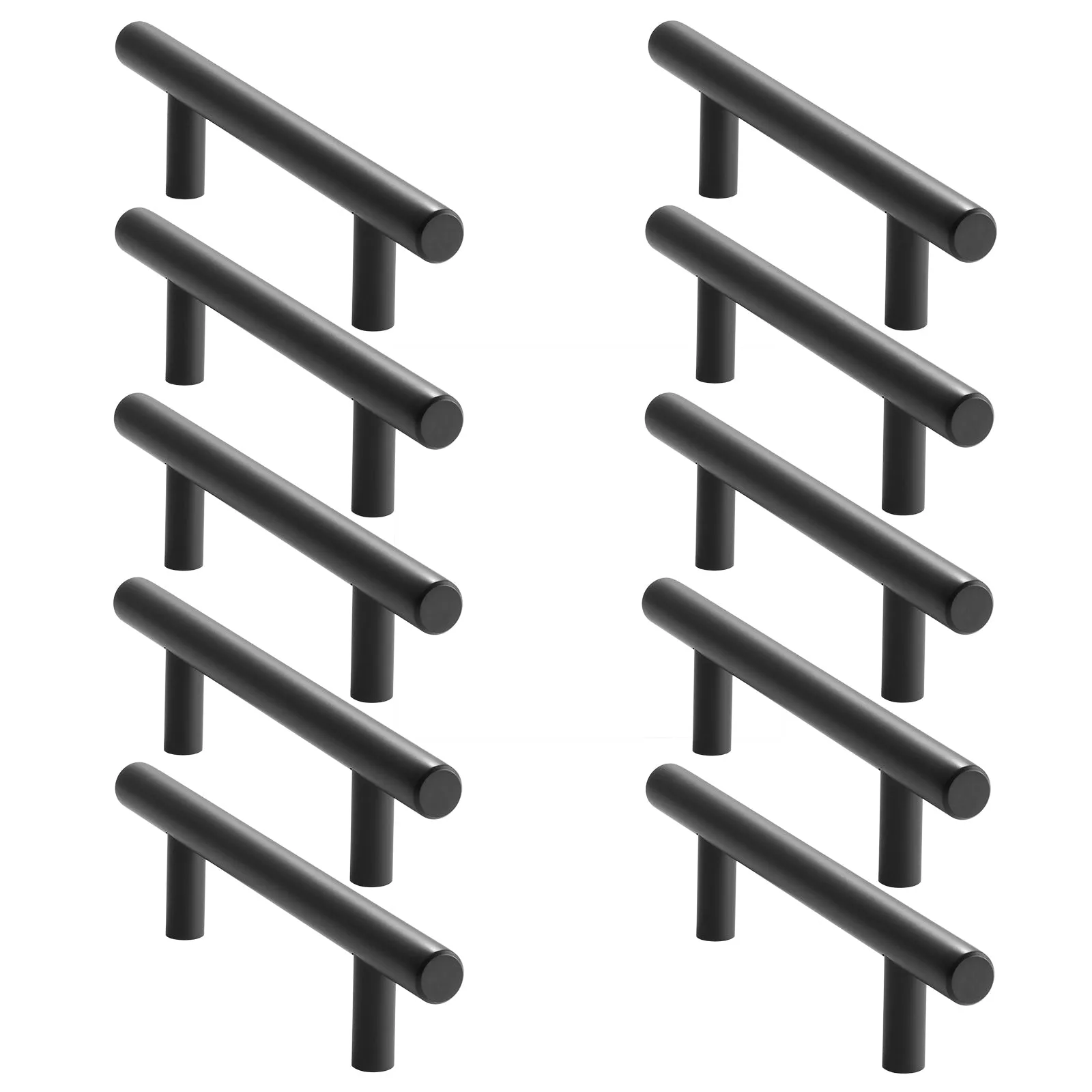 Cabinet Pull Matte Black (3-3/4" Hole Centers) - 10 Pack- Cauldham