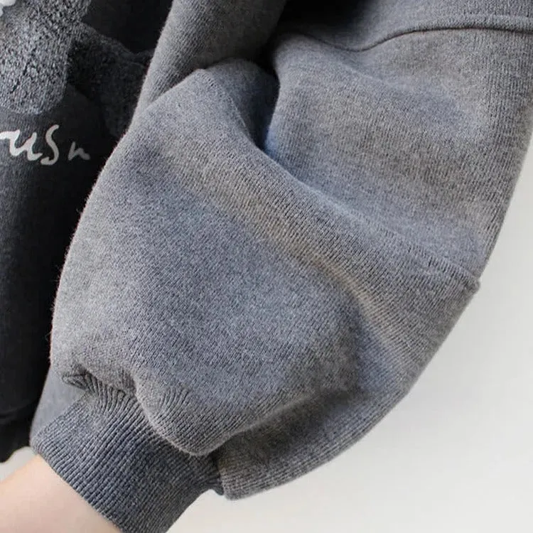 Cartoon Sheep Round Collar Sweatshirt Plush Pants Two Piece Set