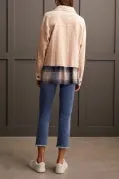 CROP DENIM SHACKET W/PATCH PKTS-Beige