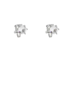 Crystal Clip On Earrings - Silver