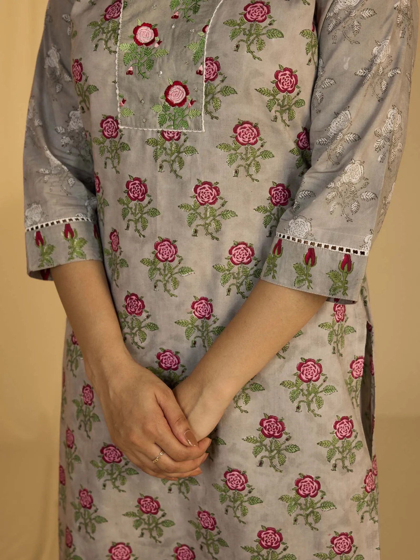 Dove Grey Cotton Kurta