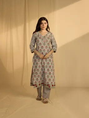 Dove Grey Cotton Kurta