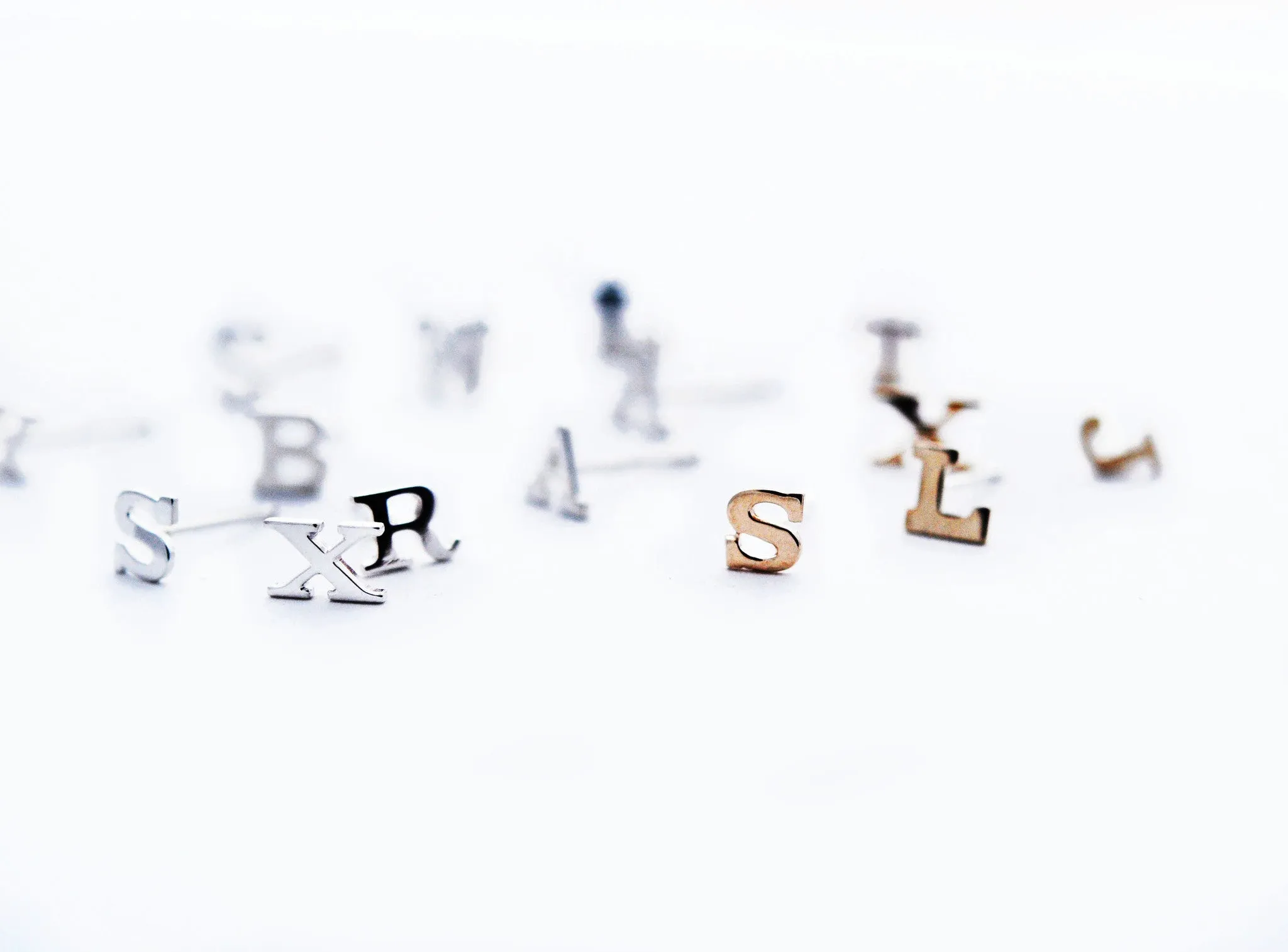 earrings / studs ALPHABET NUMBERS