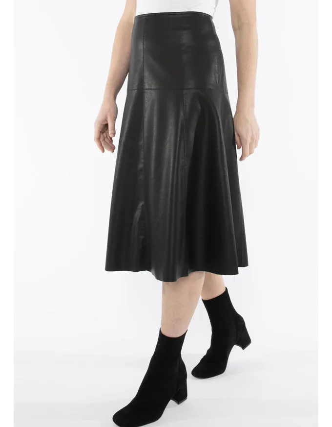 Faux Leather Skirt Black