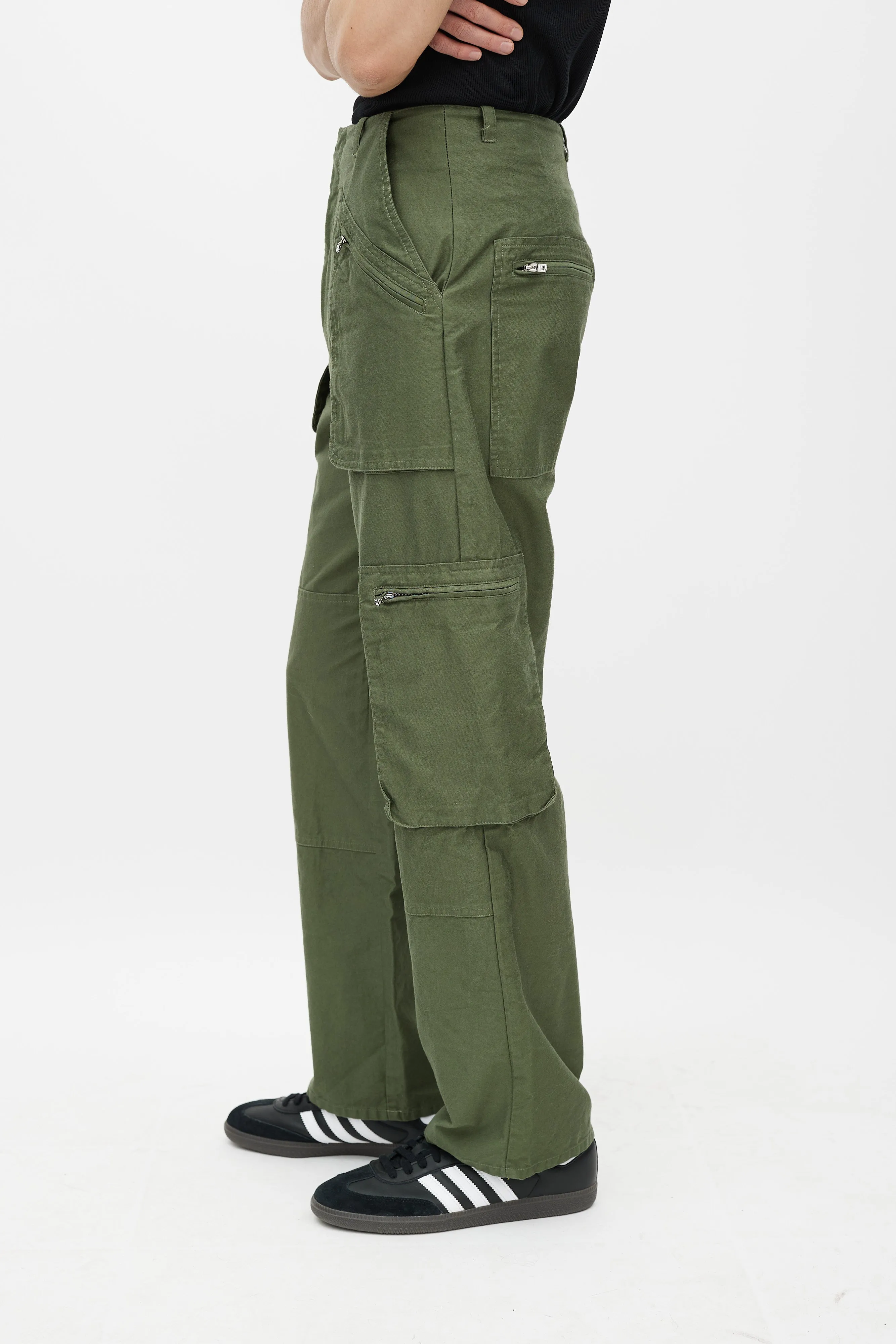 Green Cargo Zip Pant