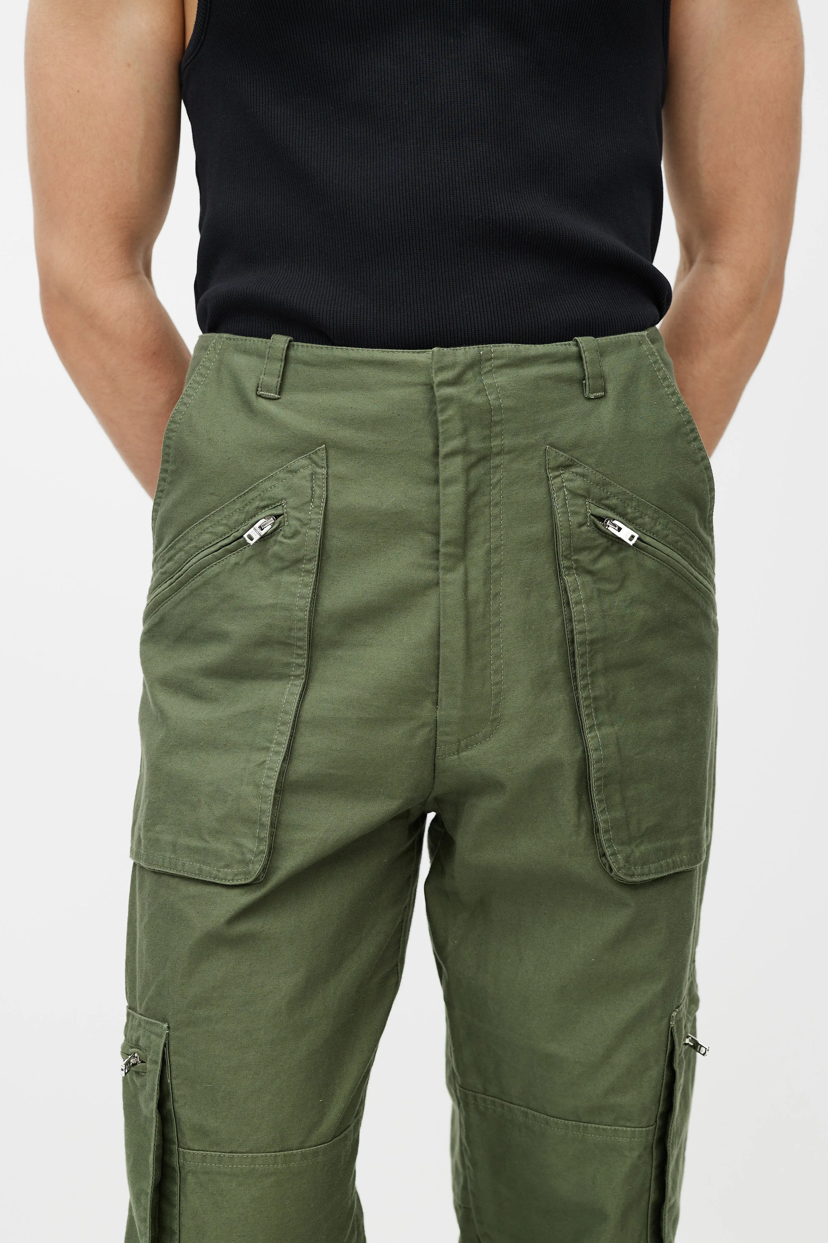 Green Cargo Zip Pant