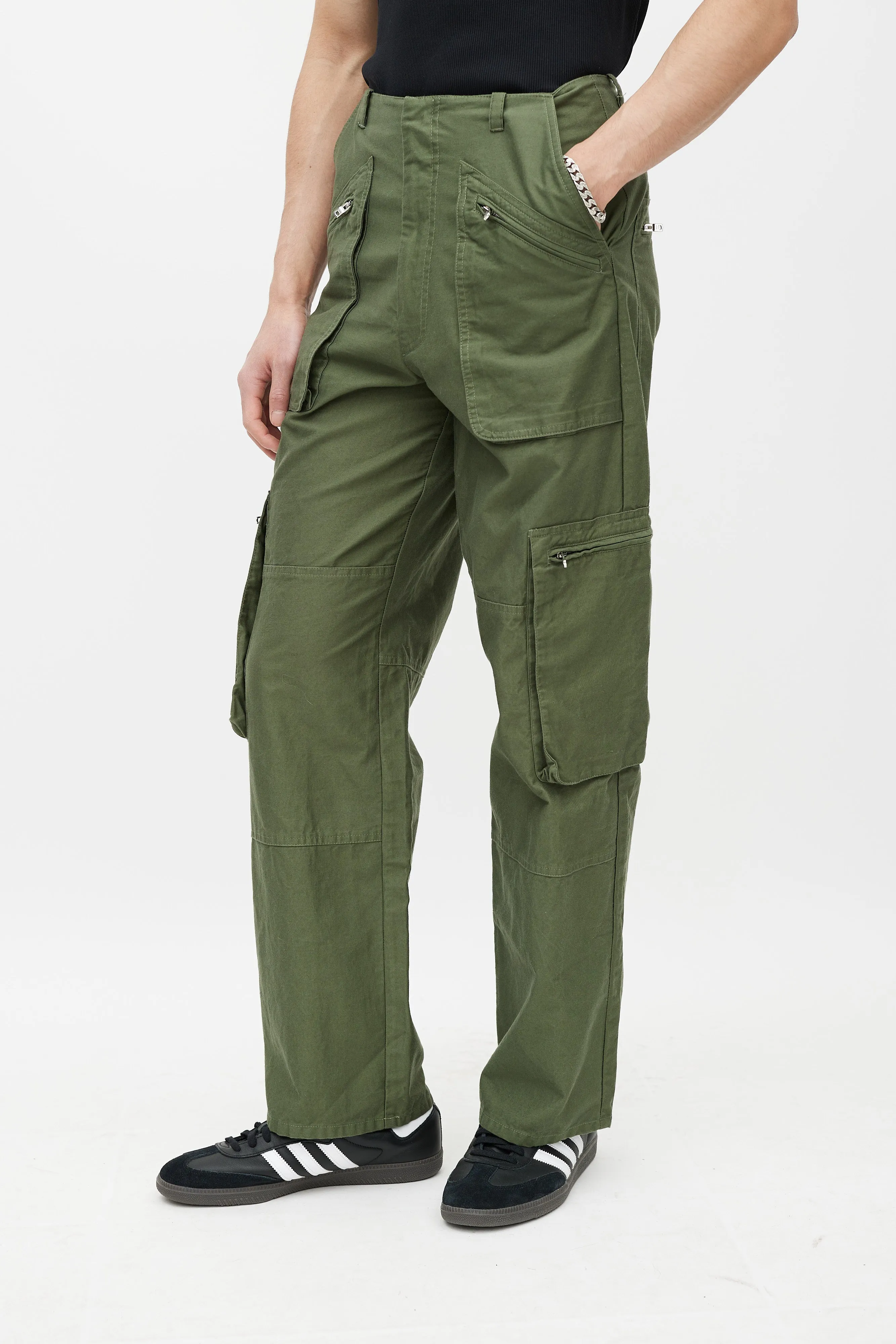 Green Cargo Zip Pant