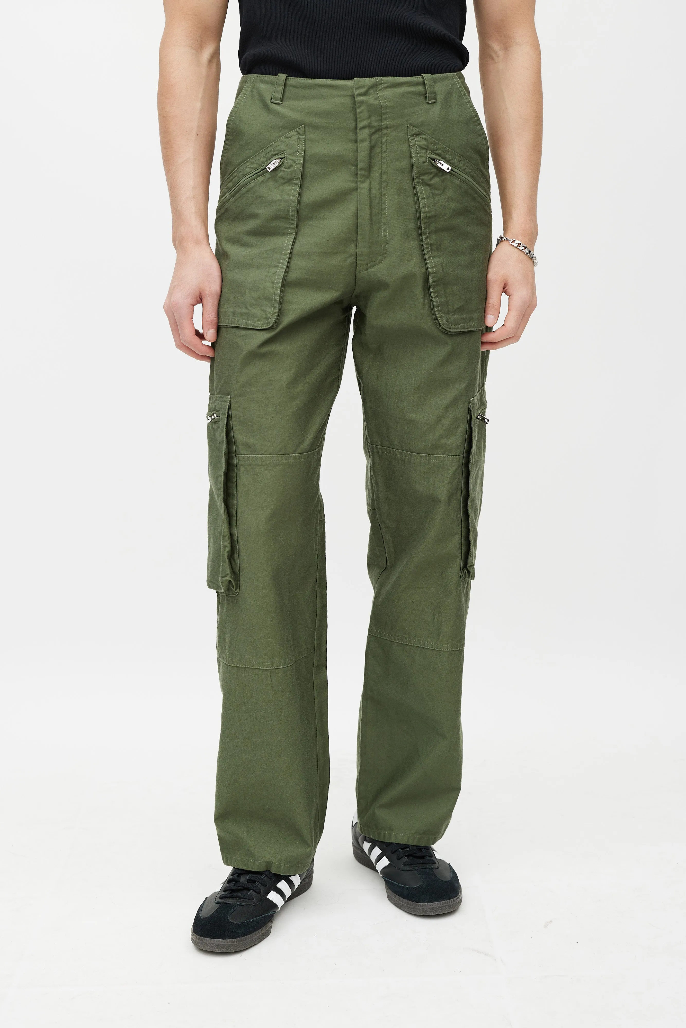 Green Cargo Zip Pant