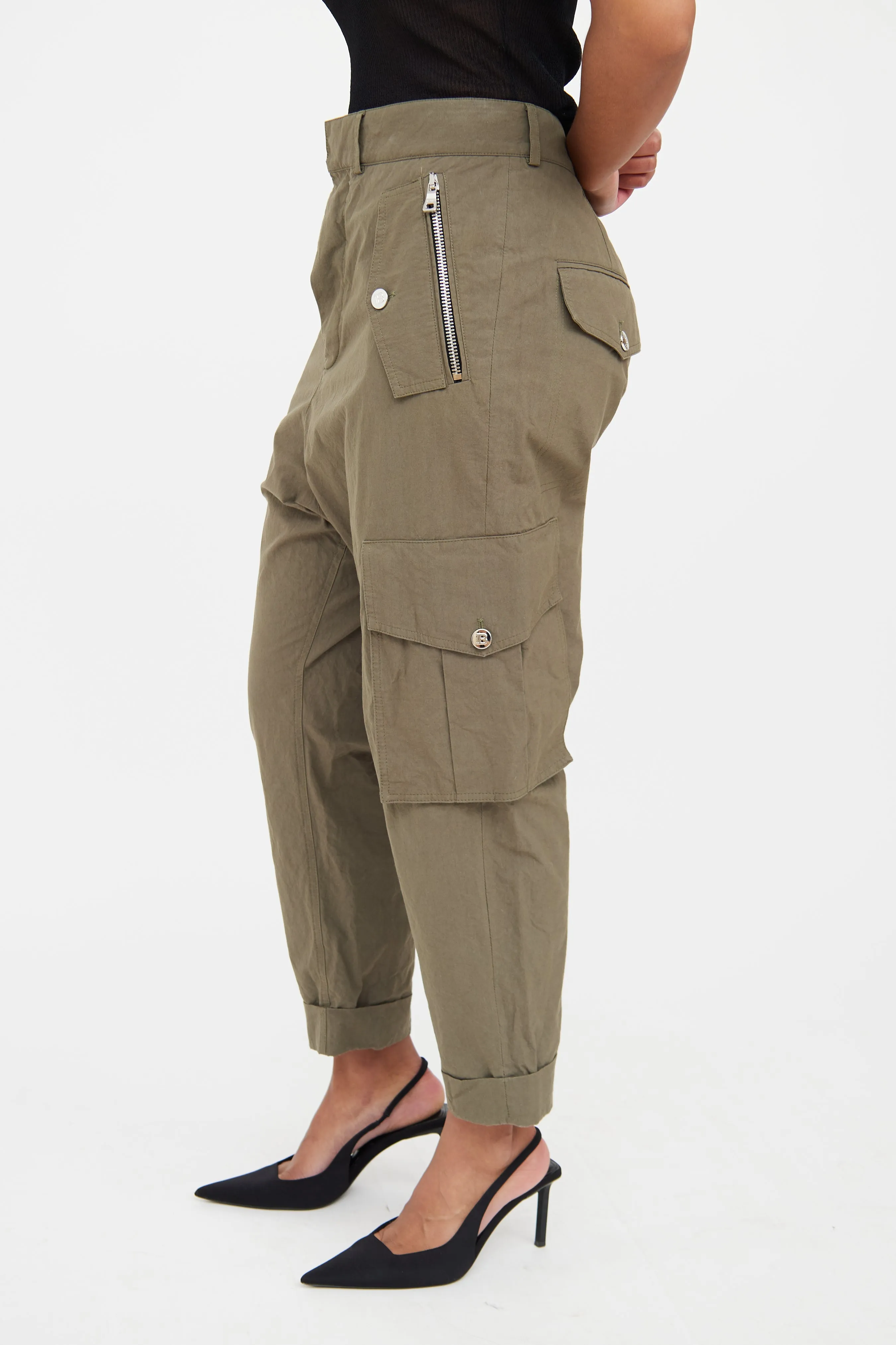 Green Tapered Cargo Pant