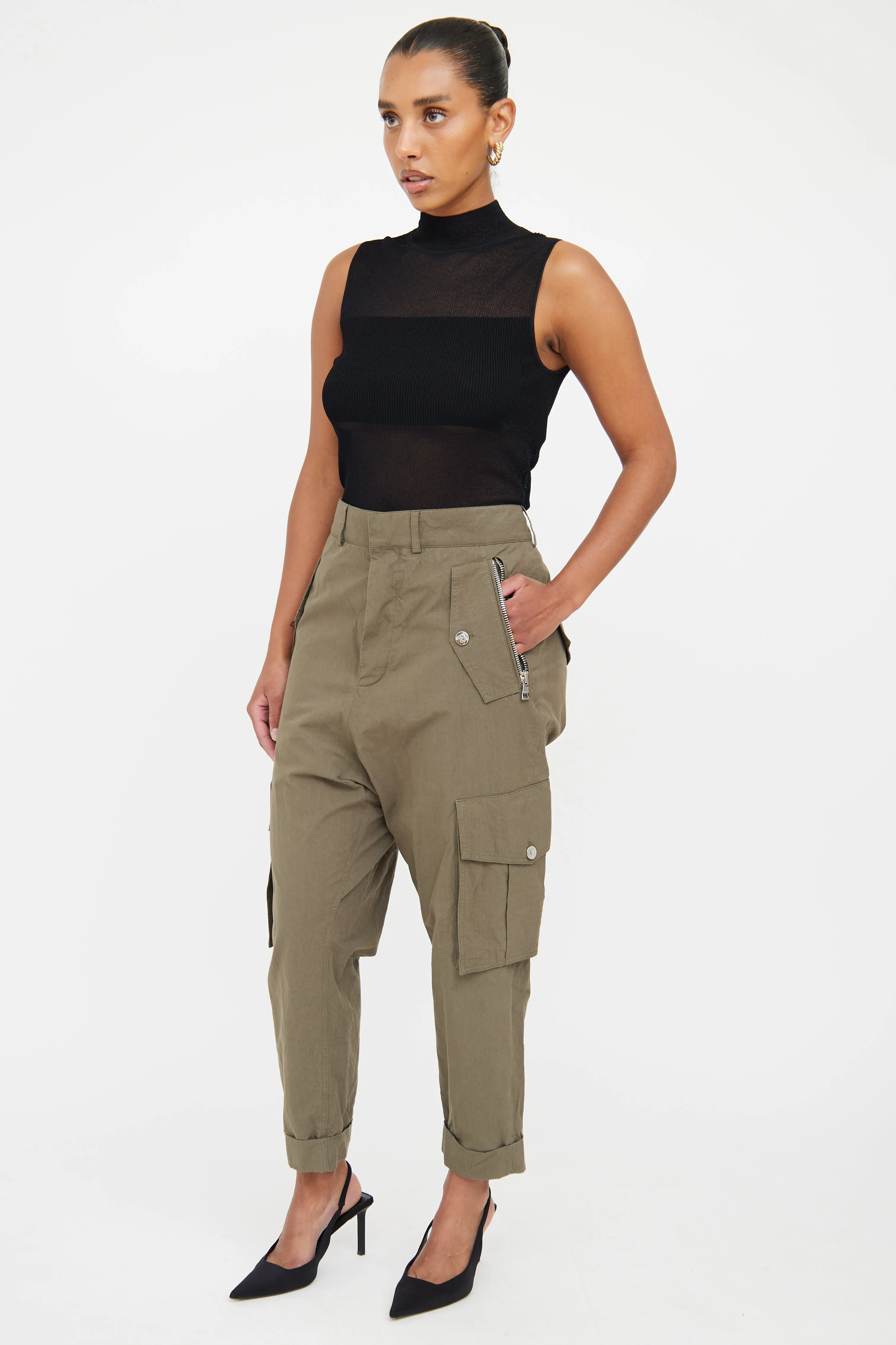 Green Tapered Cargo Pant