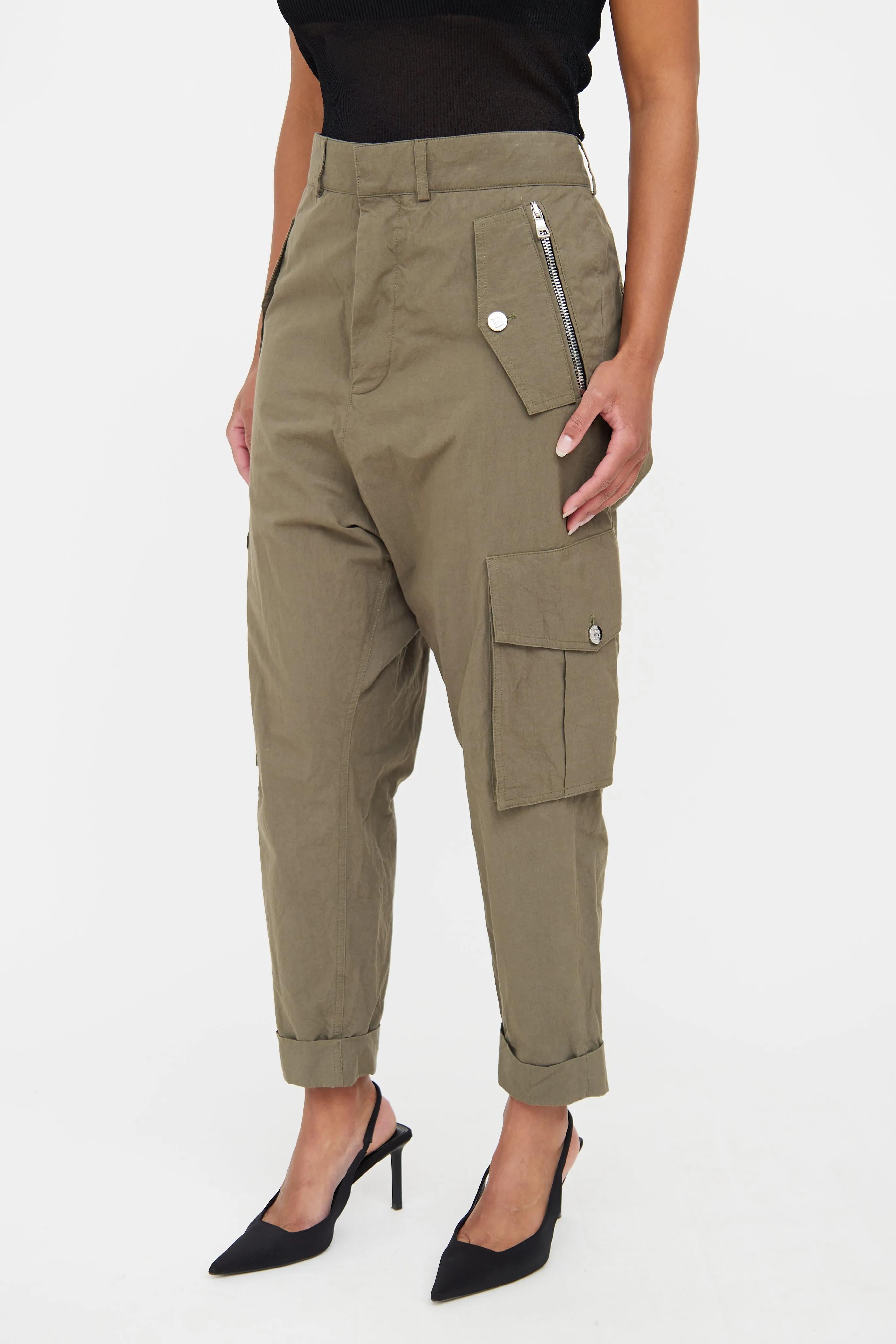 Green Tapered Cargo Pant