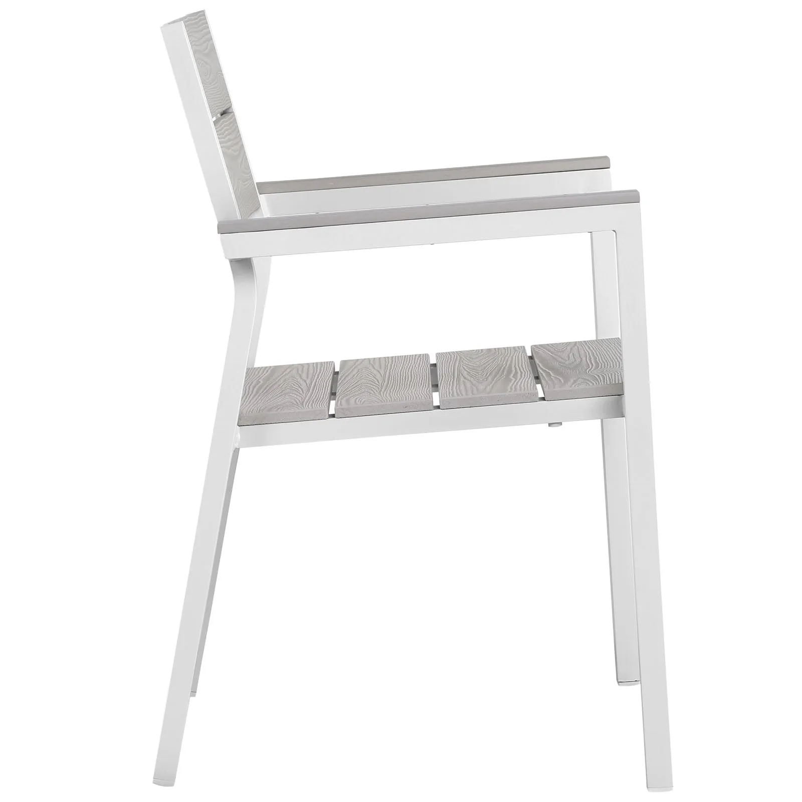Maine 3 Piece Outdoor Patio Dining Set White Light Gray EEI-1759-WHI-LGR-SET