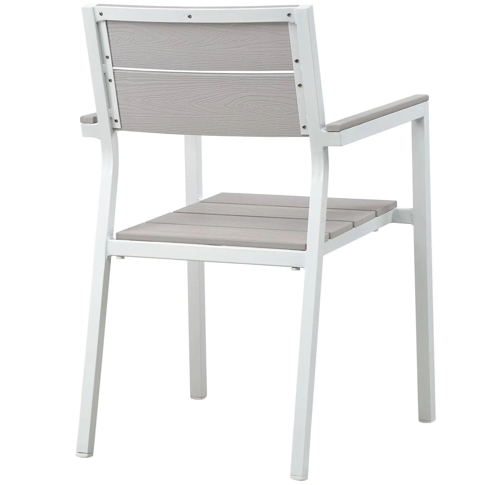 Maine 3 Piece Outdoor Patio Dining Set White Light Gray EEI-1759-WHI-LGR-SET
