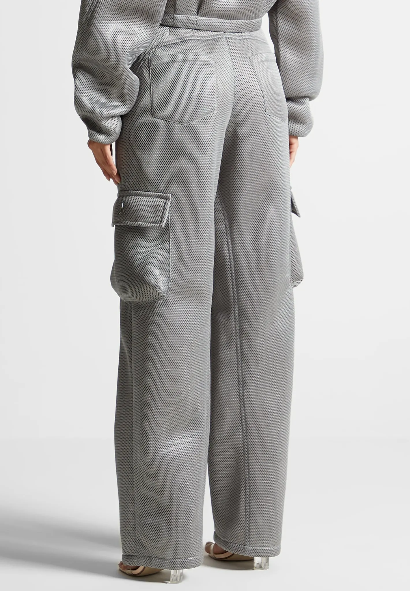 Mesh Cargo Pants - Silver