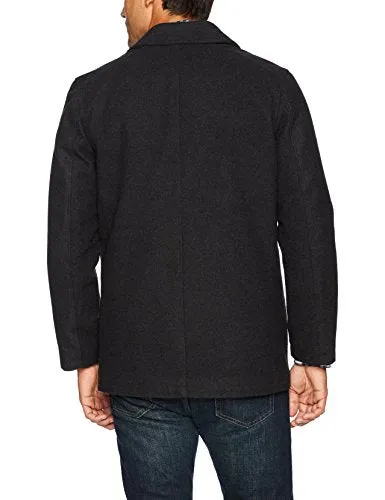 Nautica Men's Double Breasted Wool Peacoat, Charcoal, XXL