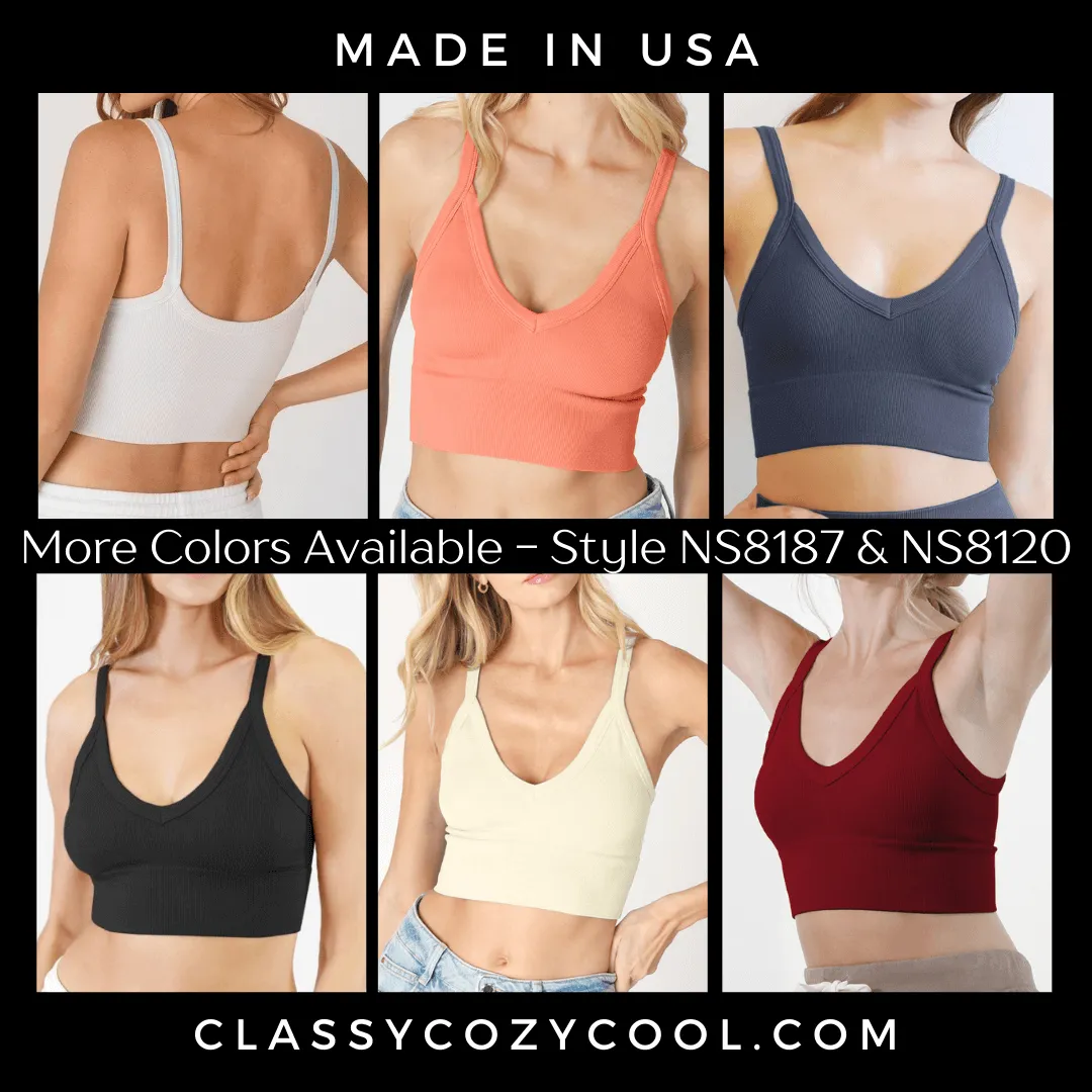 Nikibiki Vintage Ribbed V-Neck Bra Top Made in USA