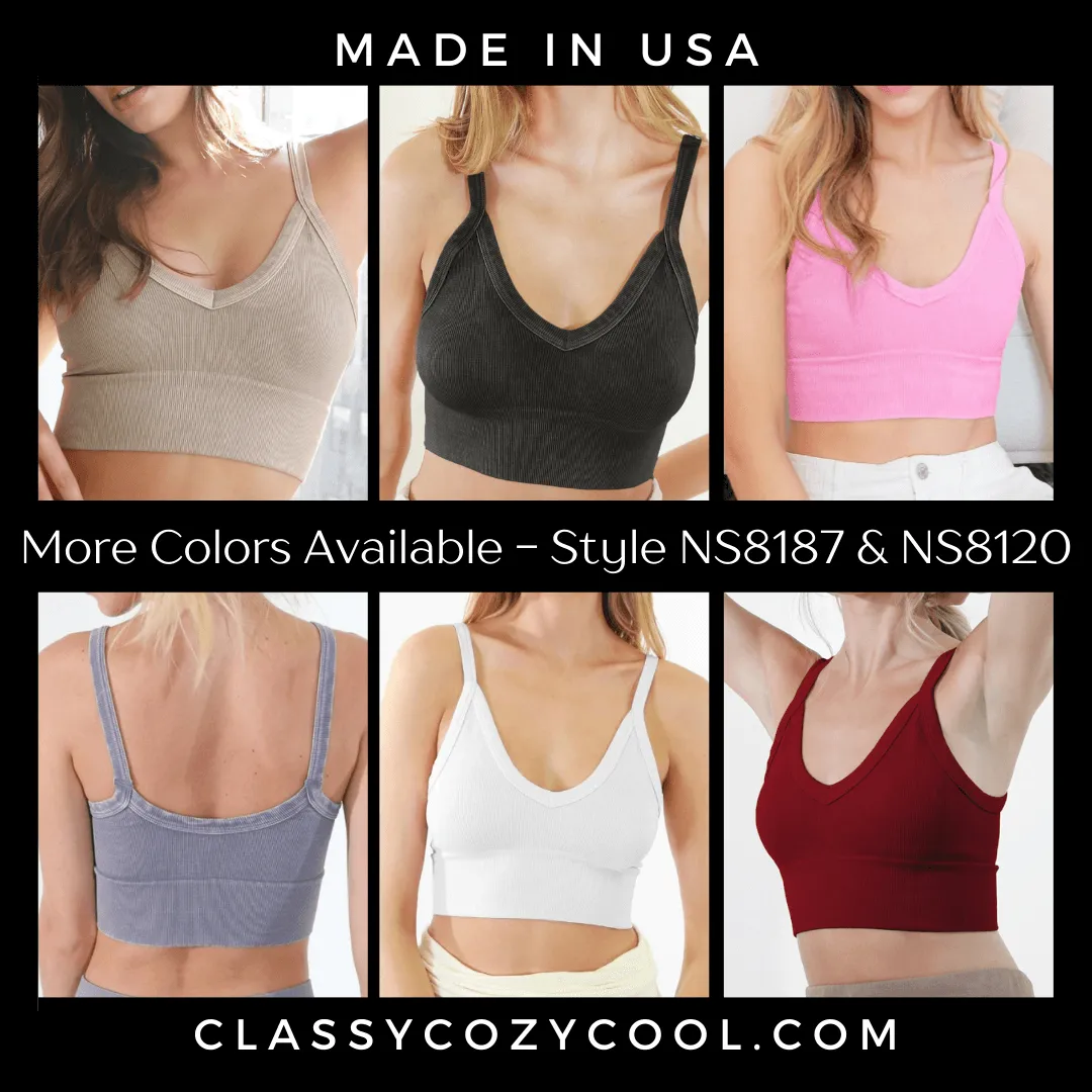 Nikibiki Vintage Ribbed V-Neck Bra Top Made in USA