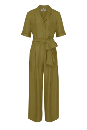 Planet Rayon Jumpsuit Khaki
