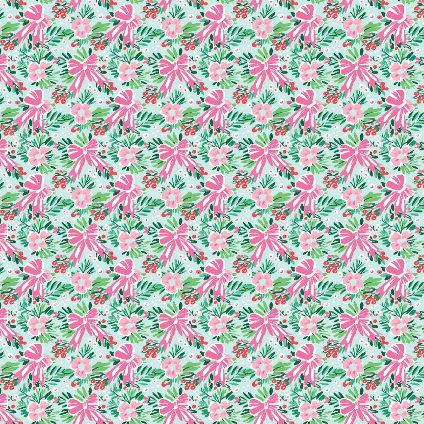 Preppy Christmas Bows Pattern Acrylic Sheets
