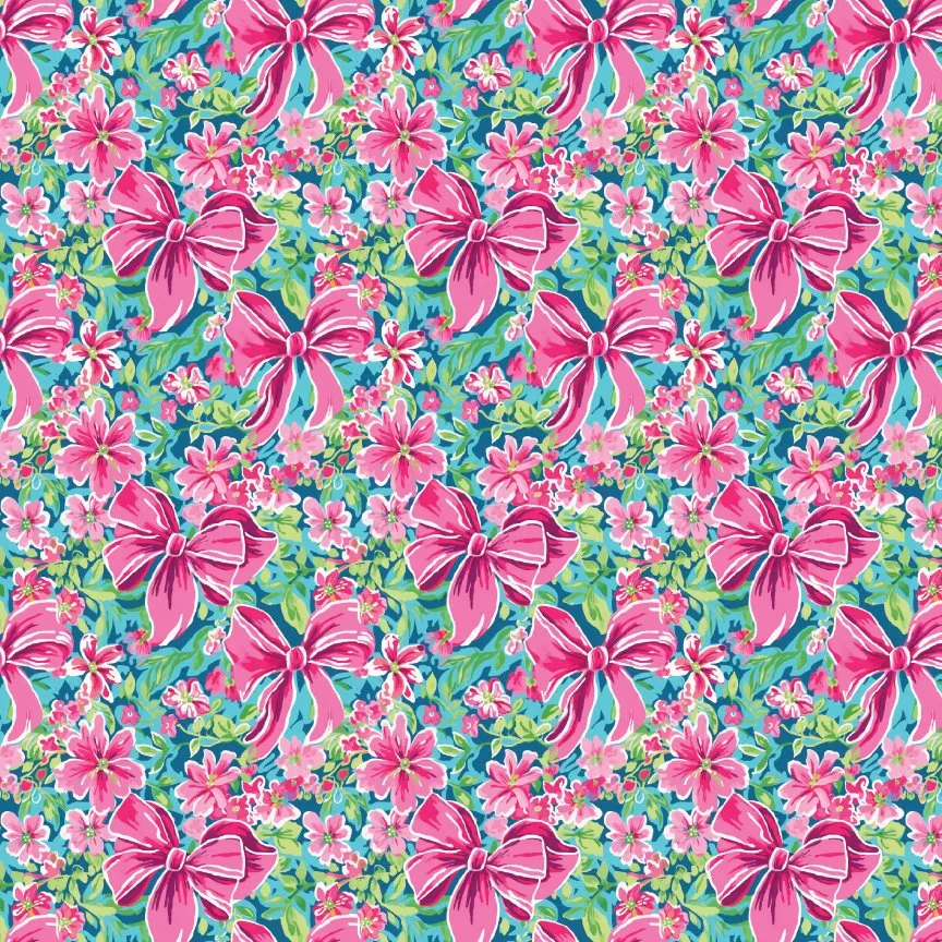 Preppy Floral Bows Pattern Acrylic Sheets