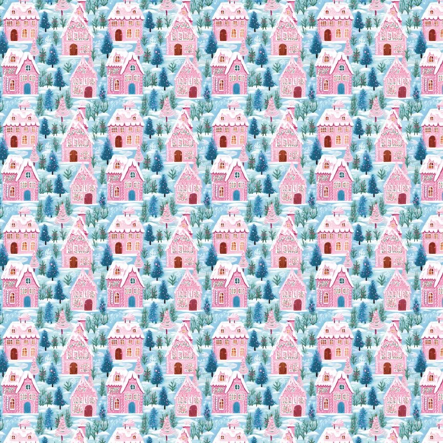 Preppy Gingerbread Houses Pattern Acrylic Sheets