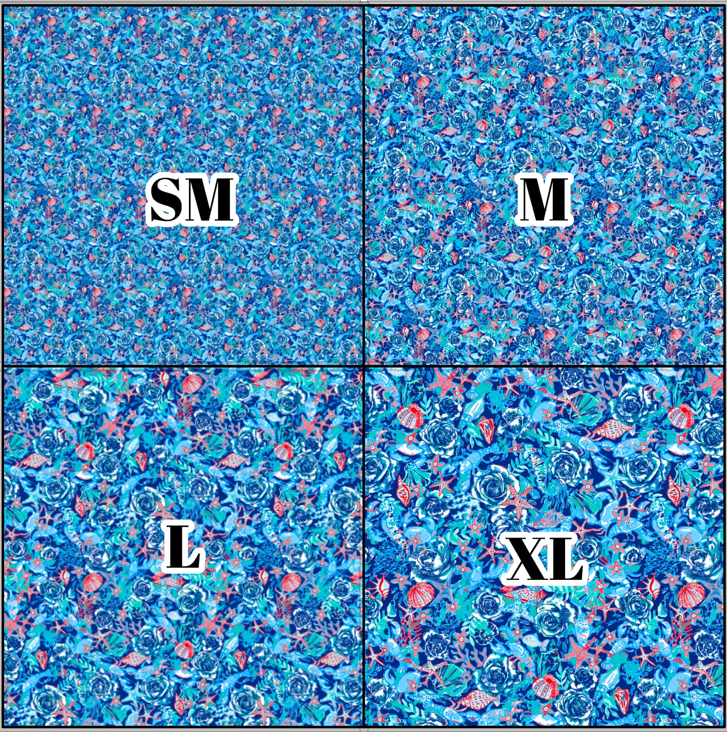 Printed Vinyl & HTV Lobster Blue Pattern 12 x 12 inch sheet