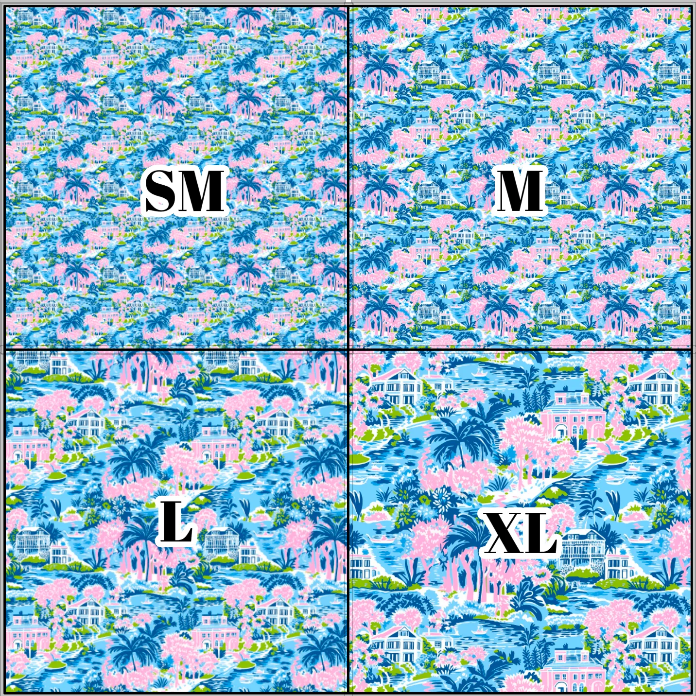 Printed Vinyl & HTV Preppy Beach House Q Pattern 12 x 12 inch sheet