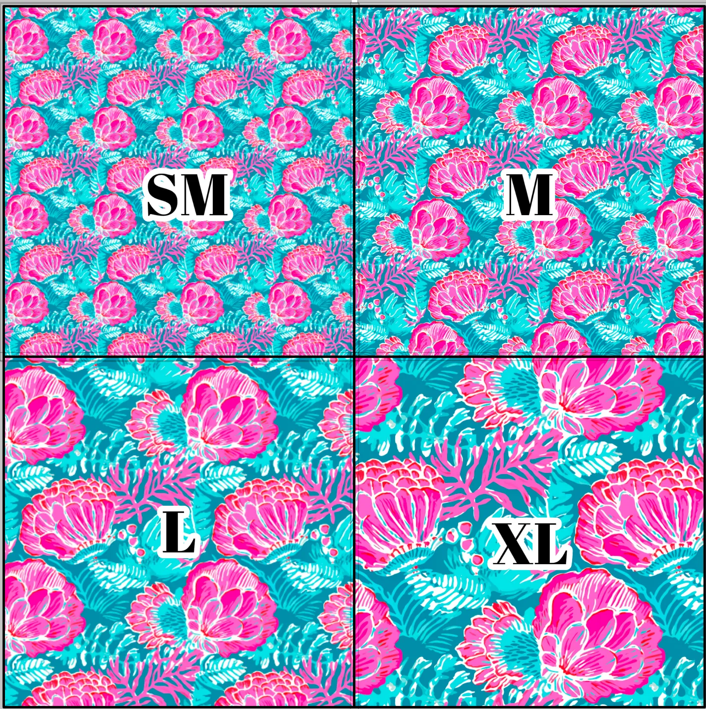 Printed Vinyl & HTV Preppy Coral A Pattern 12 x 12 inch sheet