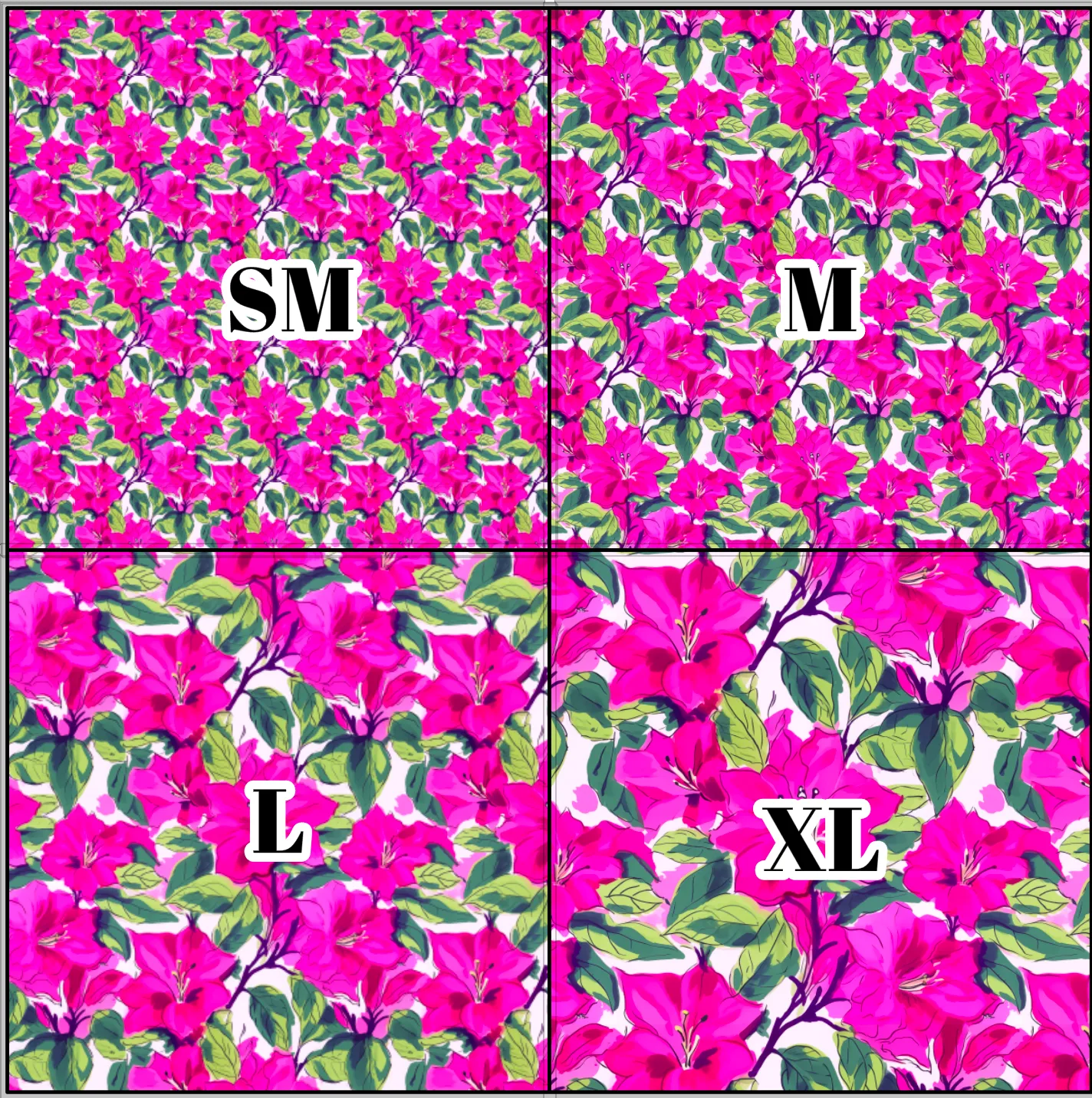 Printed Vinyl & HTV Preppy Floral C Pattern 12 x 12 inch sheet