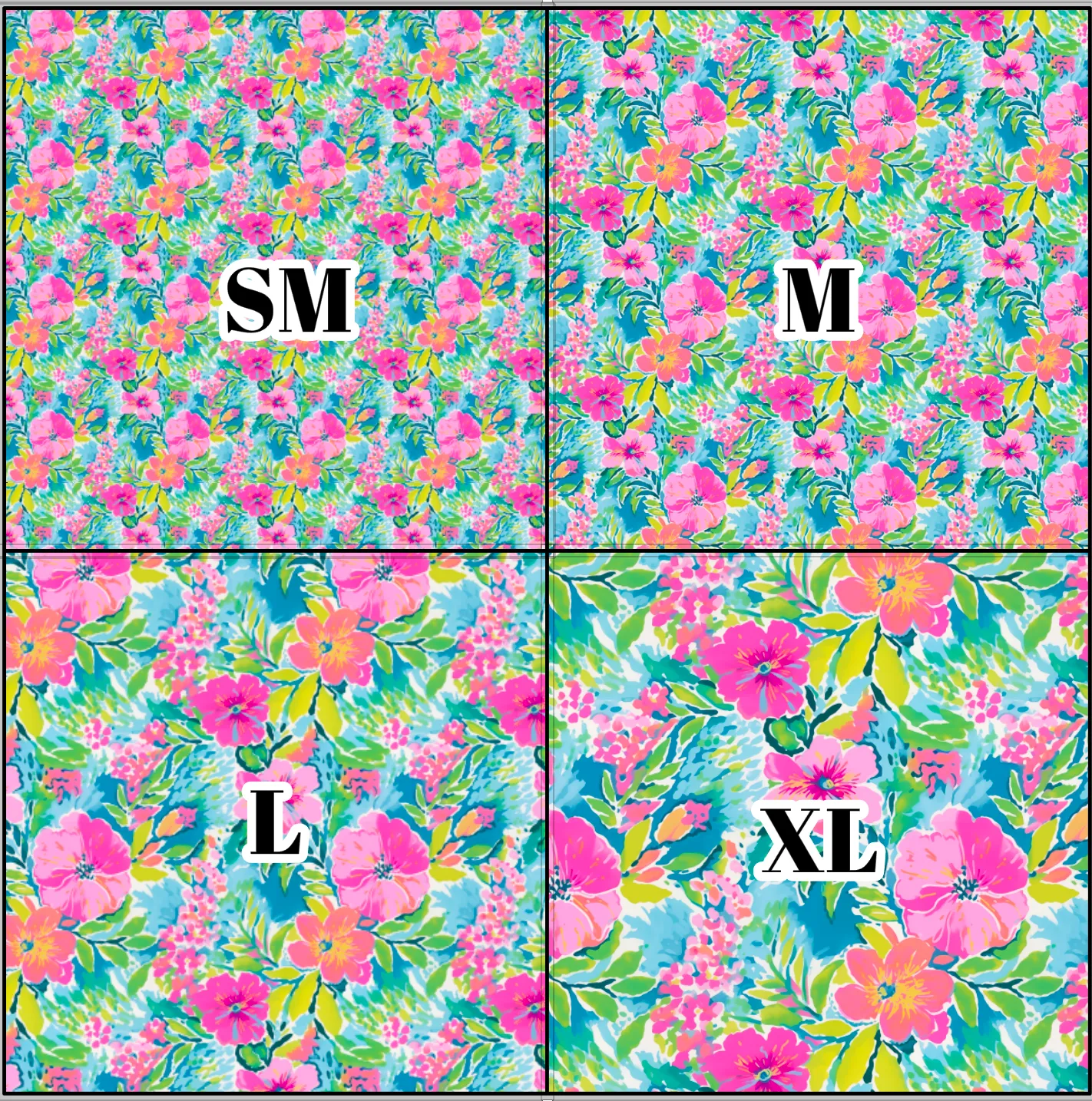 Printed Vinyl & HTV Preppy Floral G Pattern 12 x 12 inch sheet