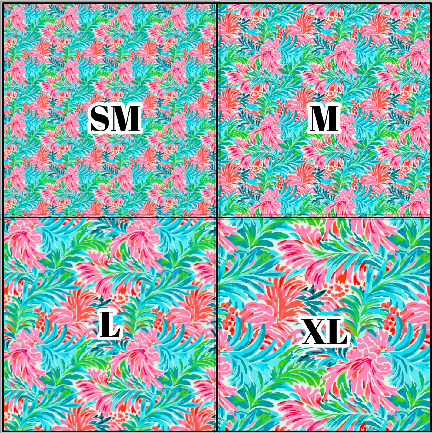 Printed Vinyl & HTV Preppy Fronds B Pattern 12 x 12 inch sheet