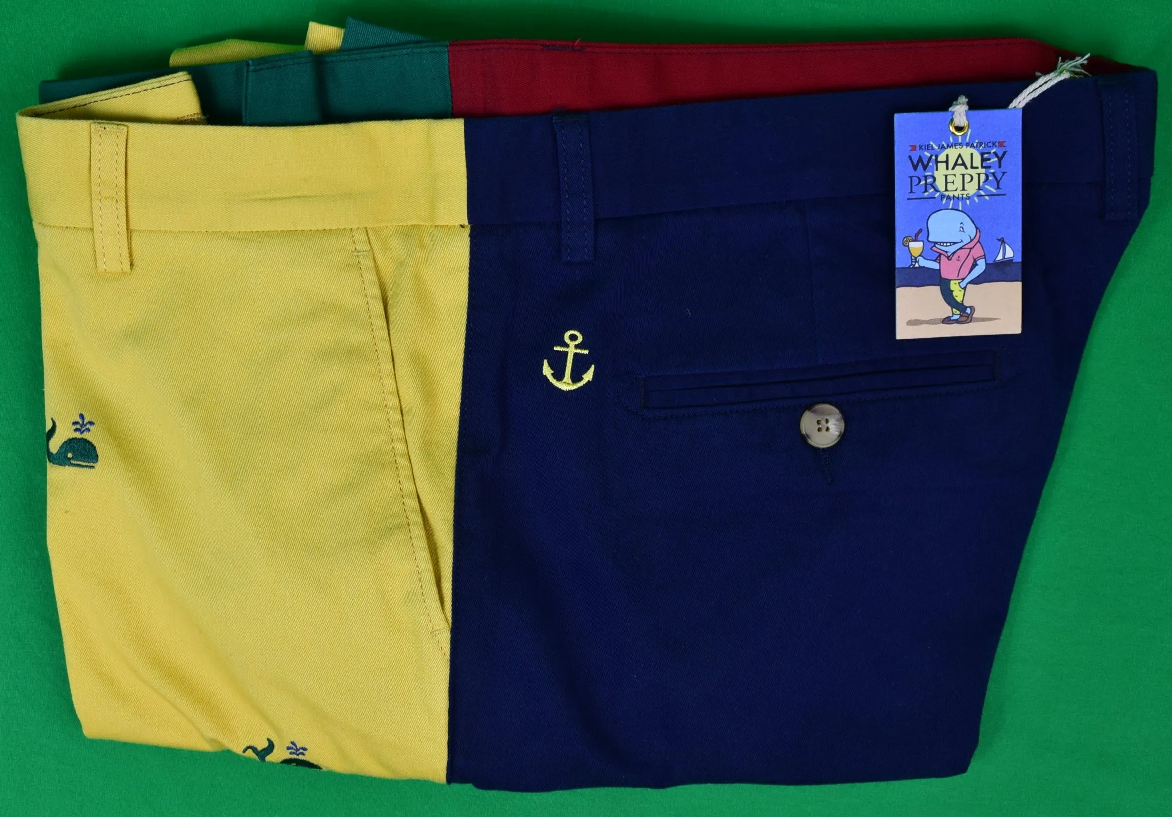 "Kiel James Patrick Whaley Preppy Joker Patch Panel Chino Pants" Sz 42 x 32 (New w/ KJP Tag & Box) (SOLD)