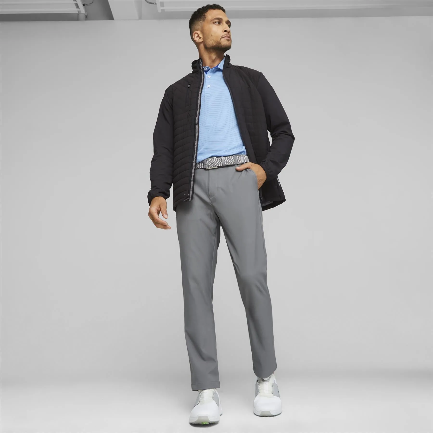 Scotia Quilted Down Jacket Puma Black/Slate Sky - SS24