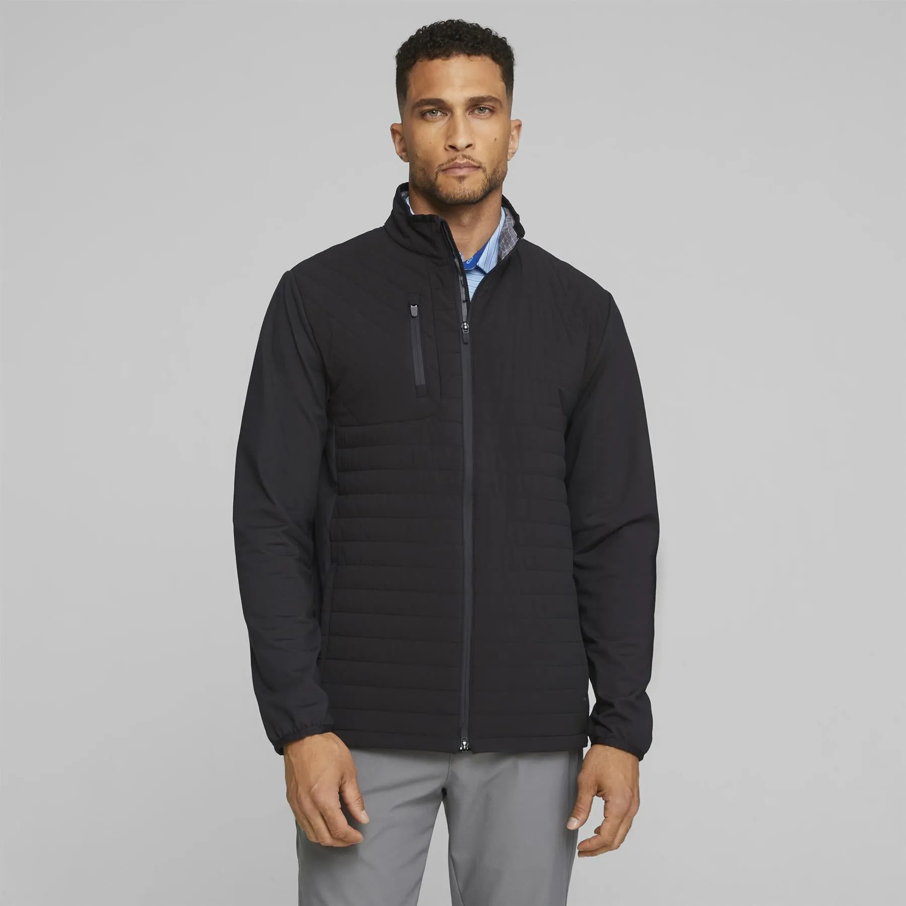 Scotia Quilted Down Jacket Puma Black/Slate Sky - SS24