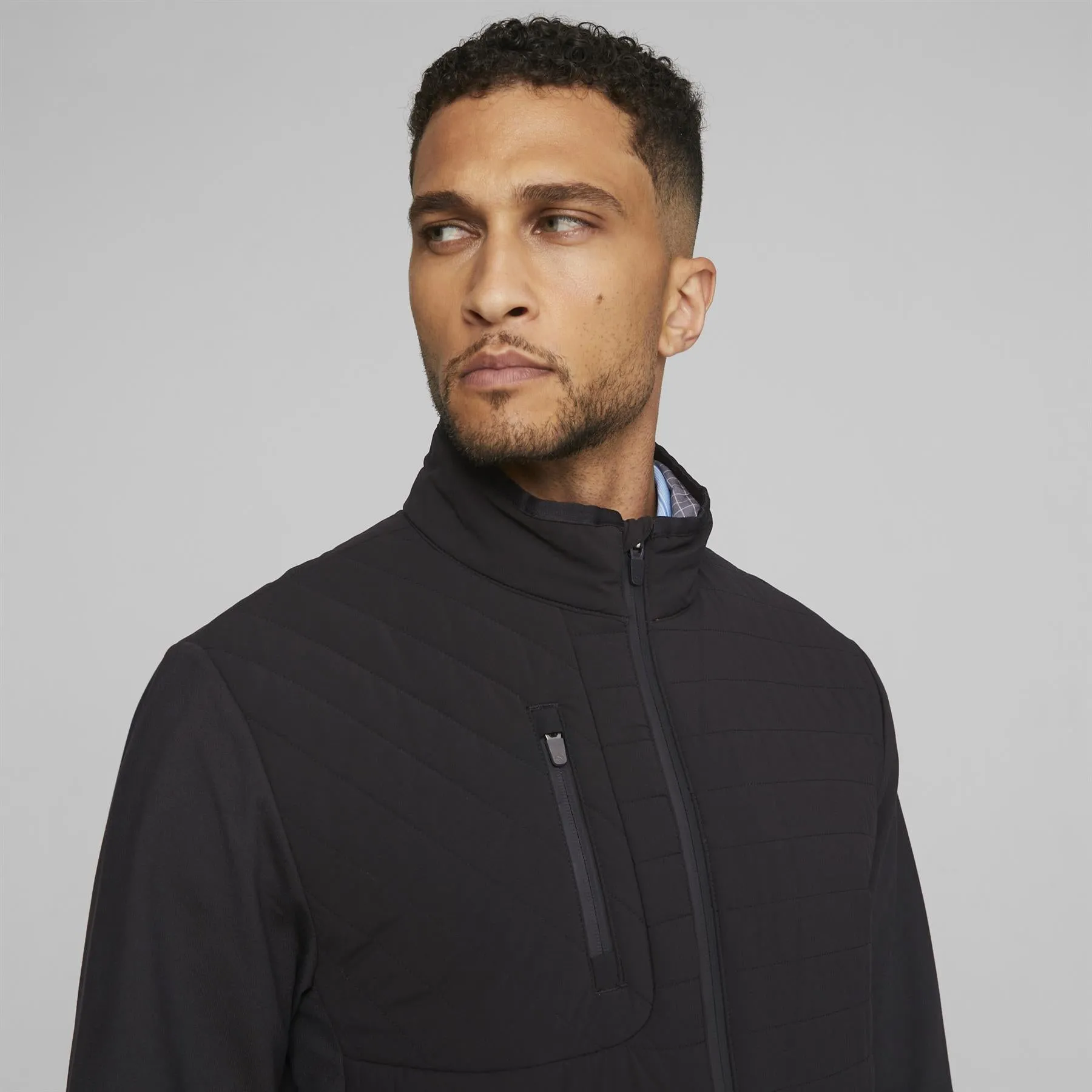 Scotia Quilted Down Jacket Puma Black/Slate Sky - SS24