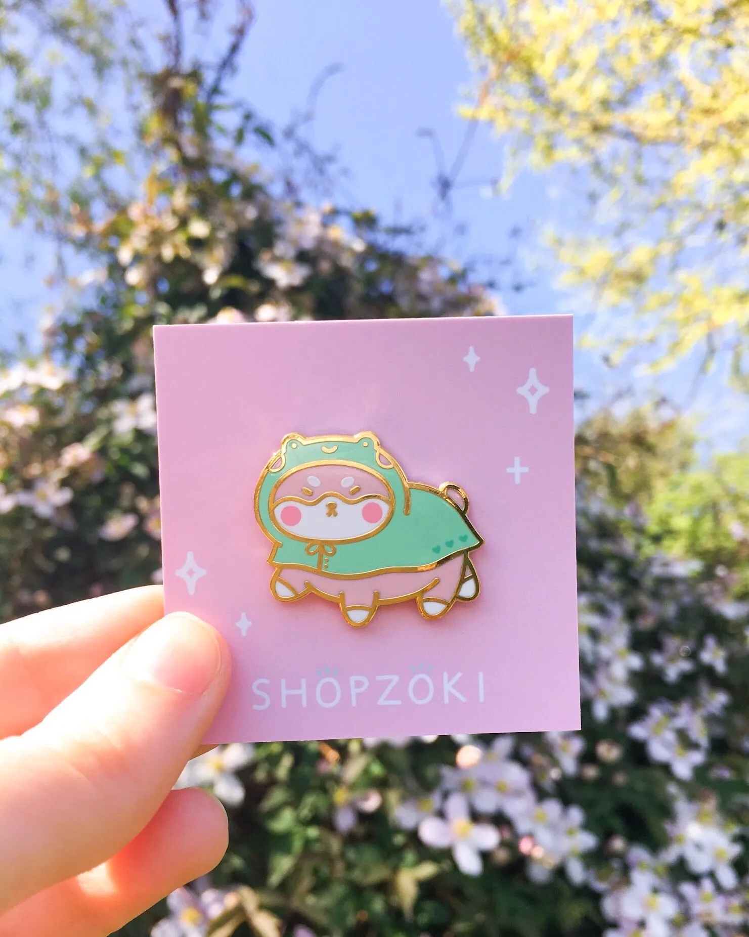 Shiba Raincoat Pin