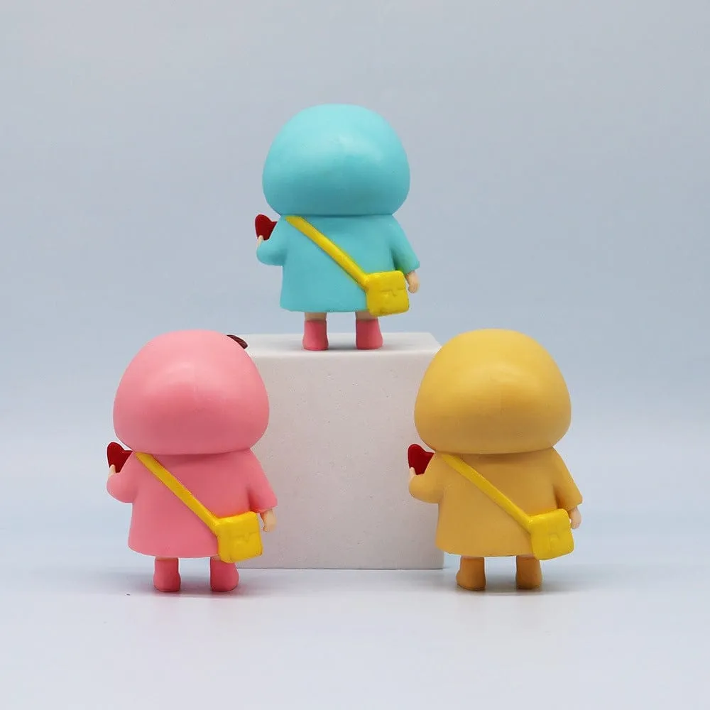 Shinchan and Friends Wearing Raincoat Figures Set of 6