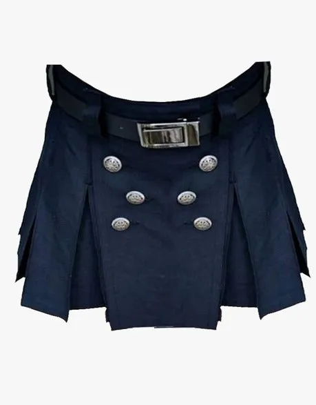Short-length cargo utility kilt for women