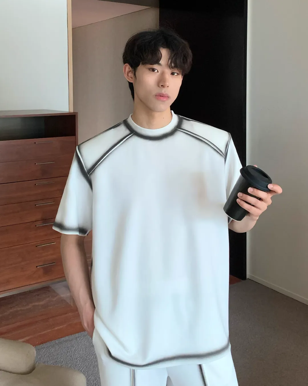 Shoulder Pad T-Shirt / Wide Pants CBJ0079