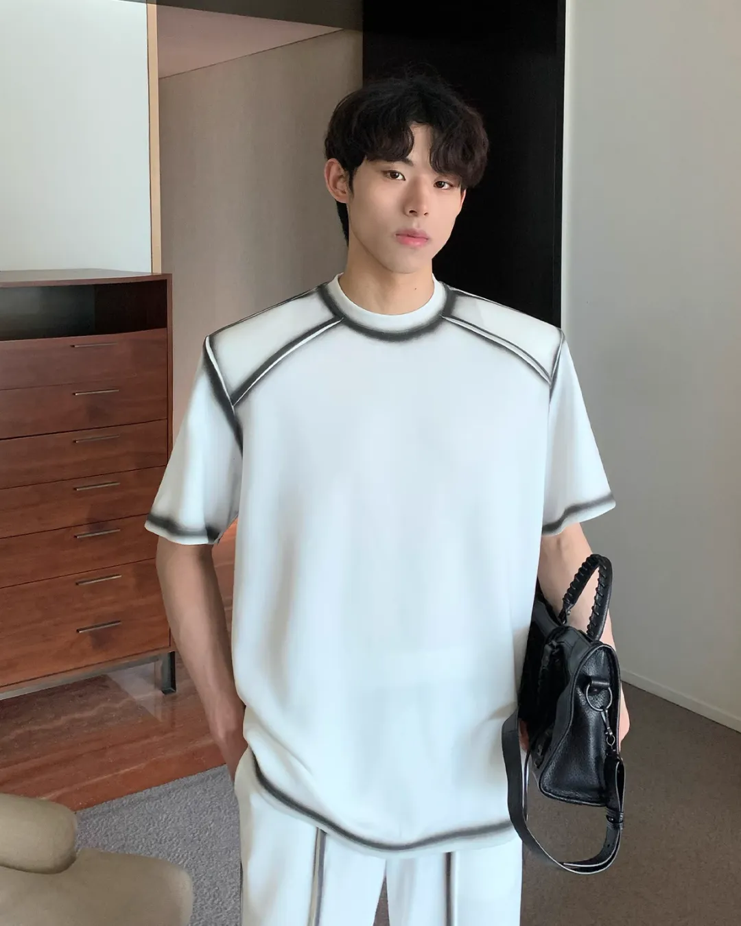 Shoulder Pad T-Shirt / Wide Pants CBJ0079