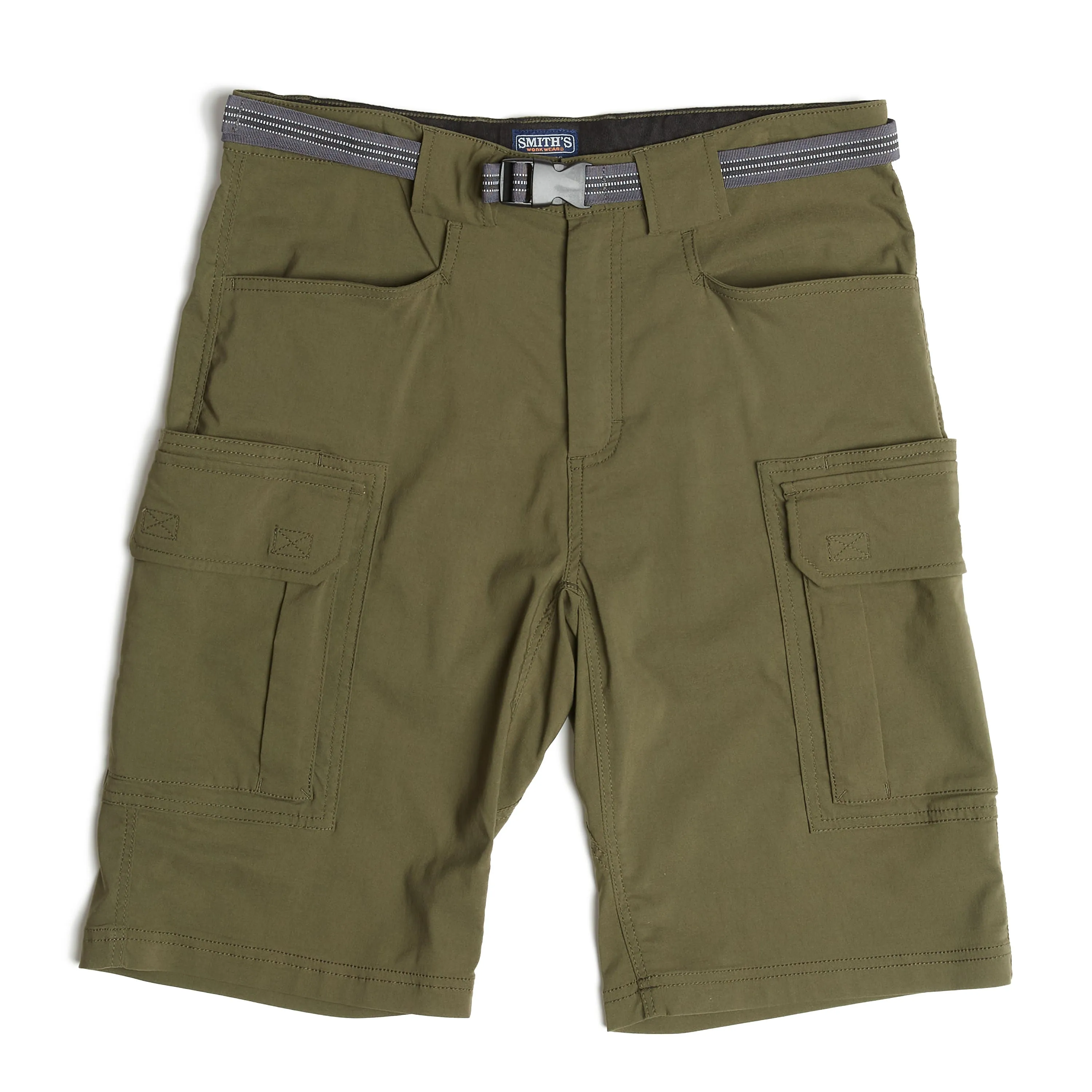 SMITH'S-STRETCH NYLON/SPANDEX BELTED CARGO SHORT