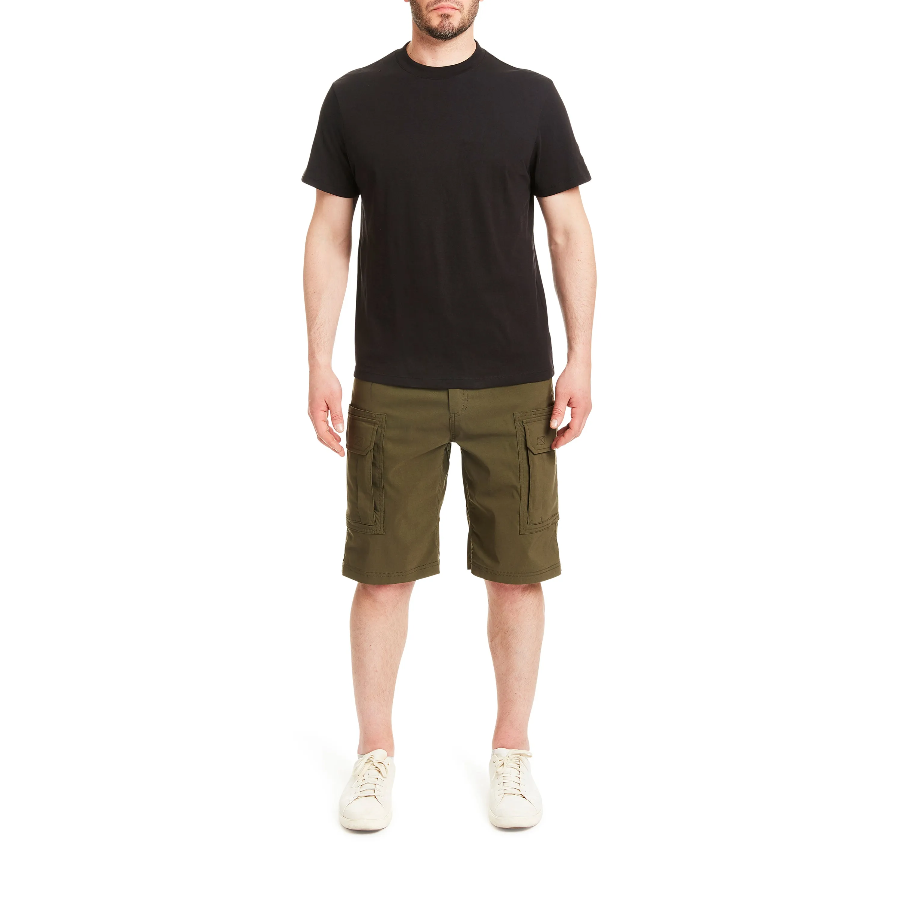 SMITH'S-STRETCH NYLON/SPANDEX BELTED CARGO SHORT